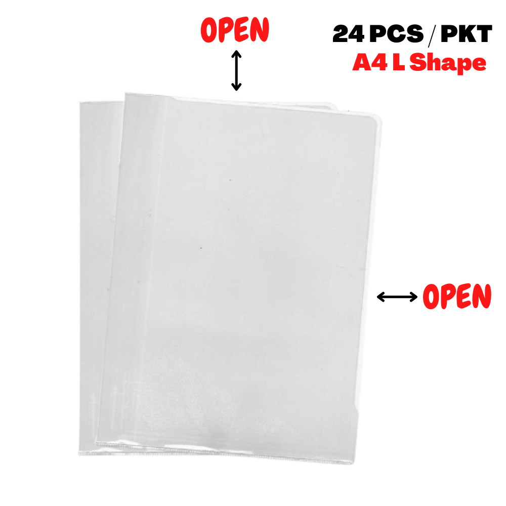 1466A L SHAPE PLASTIC FOLDER -24PCS/PKT