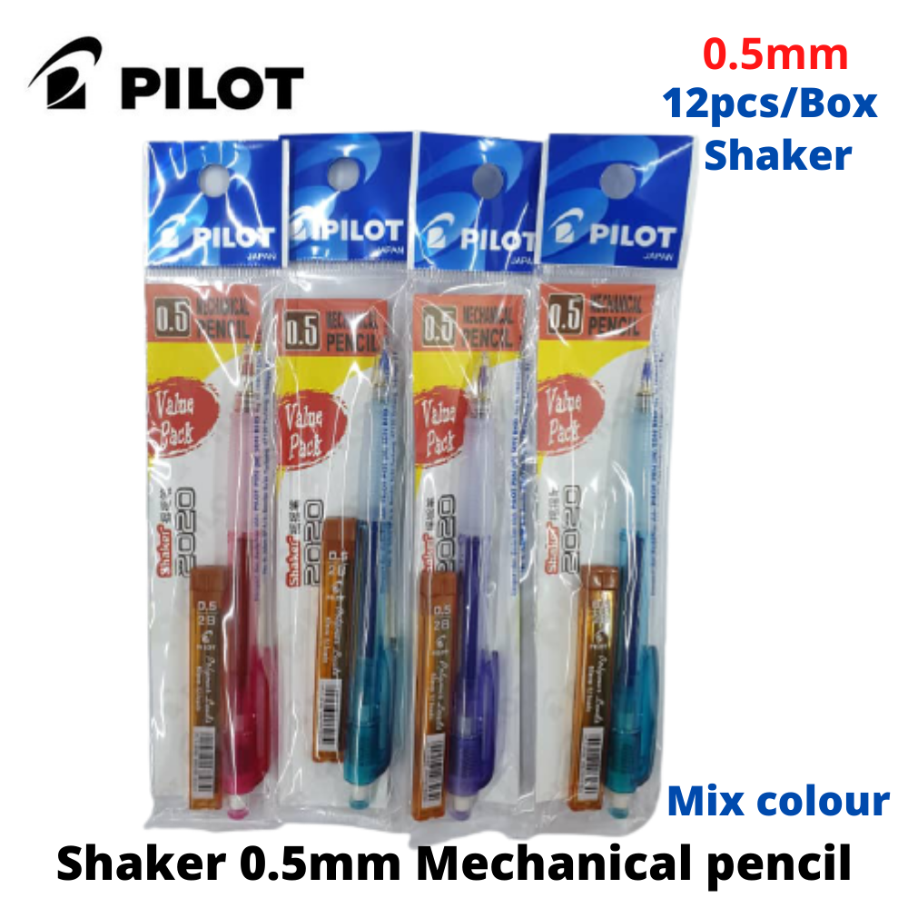 Pilot H125 Progrex Mechanical Pencils 0.5mm Assorted Colors 12 Pcs Pack